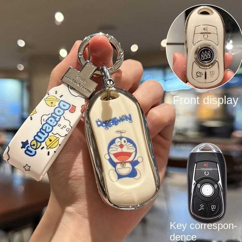 Buick Key Cover - Durable & Stylish | Wholesale & Custom Logo - B9 Style [Doraemon] White Doraemon Rope