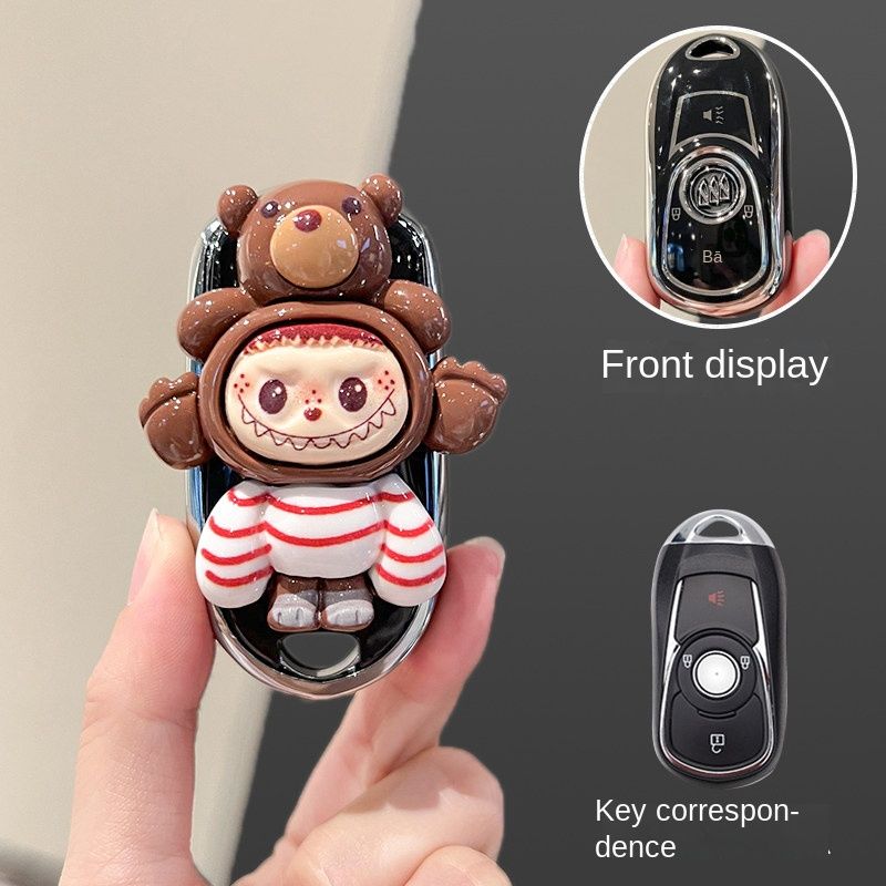 Buick Regal Key Cover - Durable & Stylish | Wholesale & Custom Logo - B6 [Brown Bear Tissue Sticker] Single Shell
