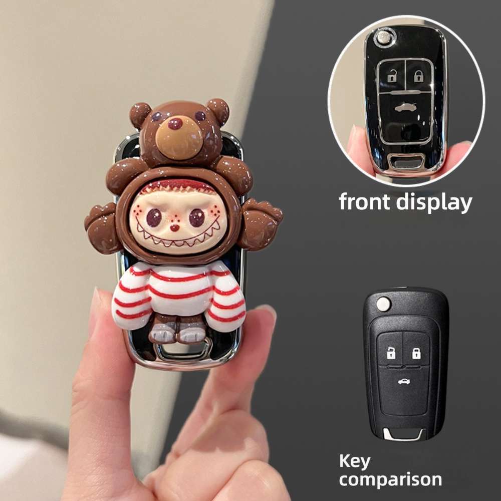 Buick Excelle Key Cover - Stylish & Durable | Wholesale & Custom Logo - B12 [Brown Bear Tissue Sticker] Single Shell