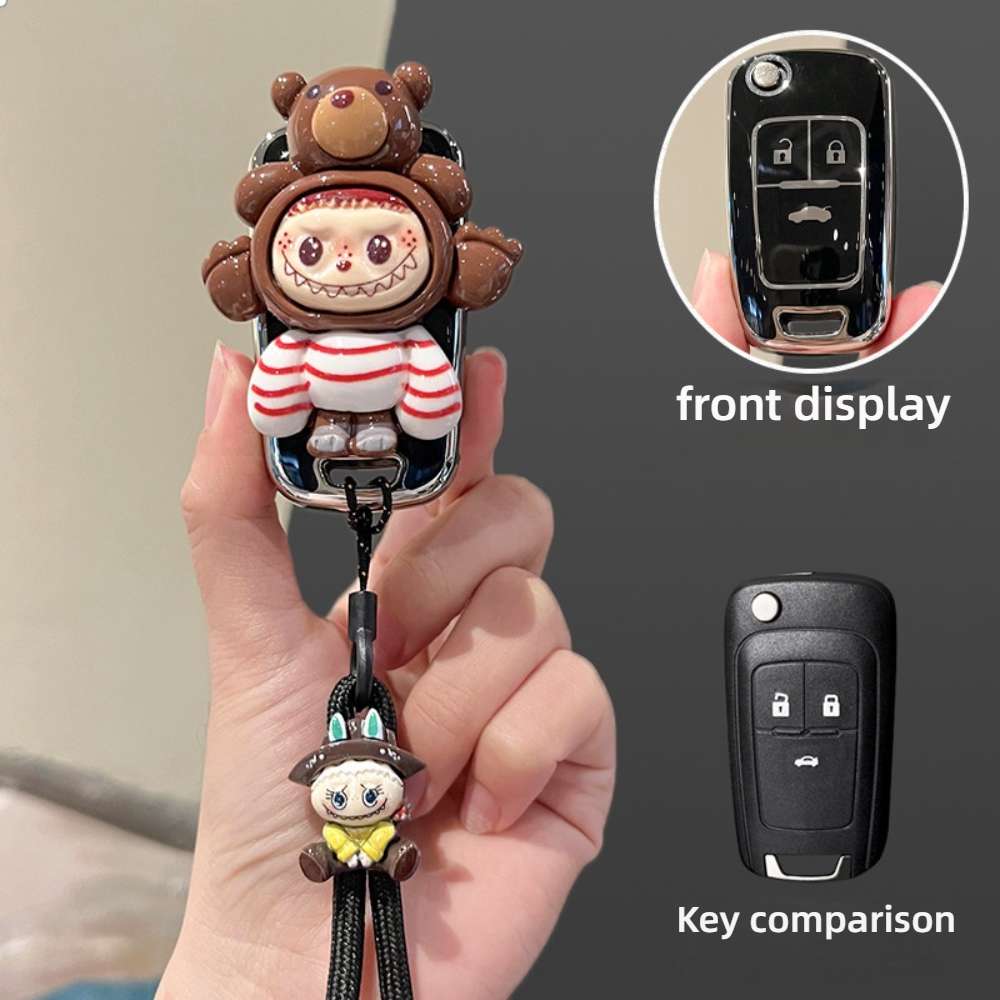 Buick Excelle Key Cover - Stylish & Durable | Wholesale & Custom Logo - Style B2 [Brown Bear Tissue Patch] Tissue Hanging Rope
