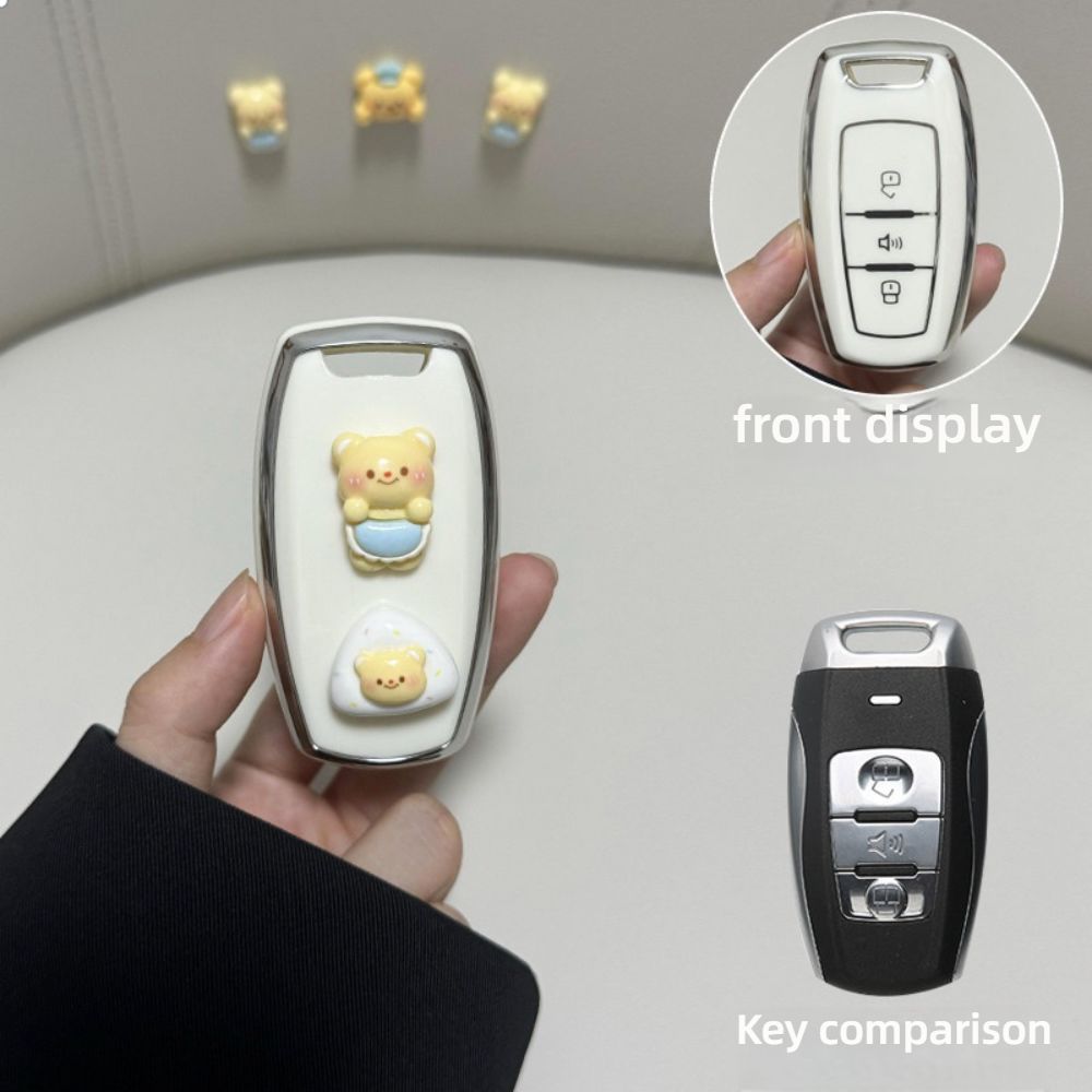 Haval H6 Key Cover - Durable & Stylish | Wholesale & Custom Logo - Type B [Silver (Apron Bear)] Single Shell