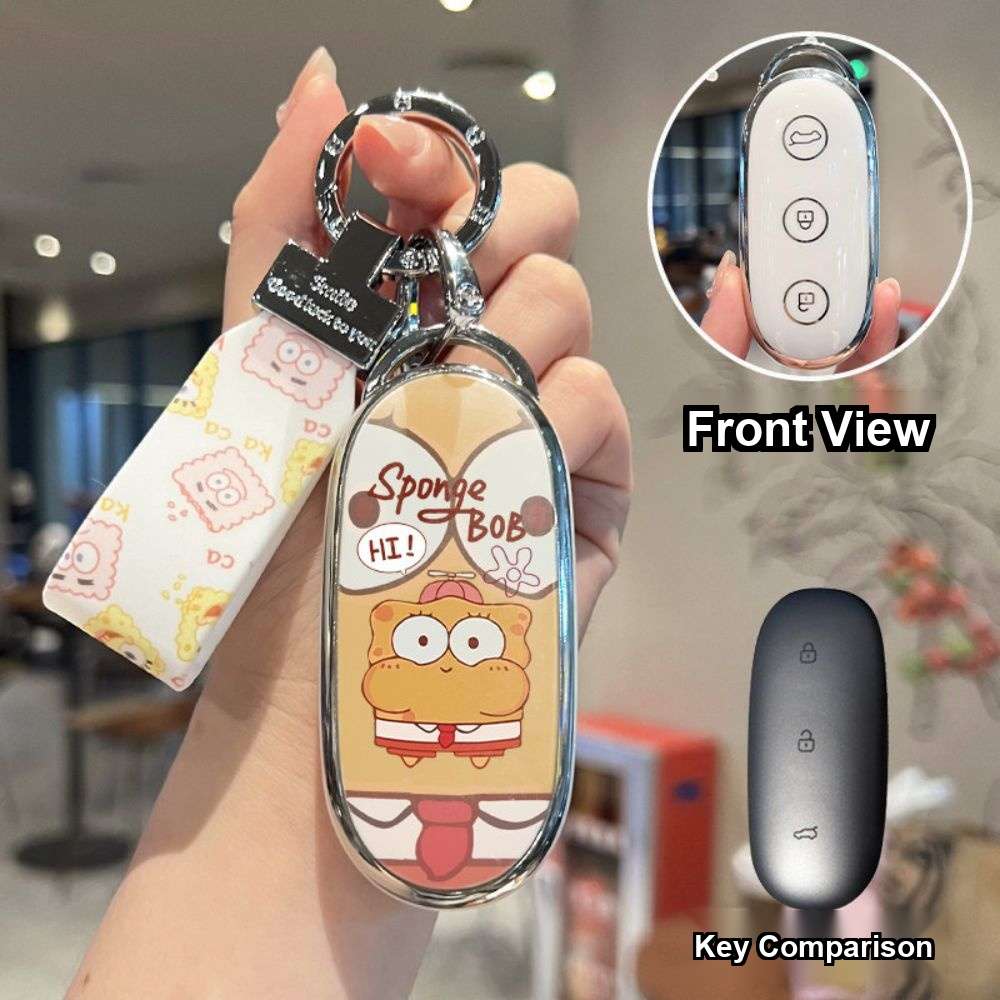 L9 Key Cover - Durable & Stylish | Wholesale & Custom Logo - Type B [SpongeBob SquarePants] Matching Rope