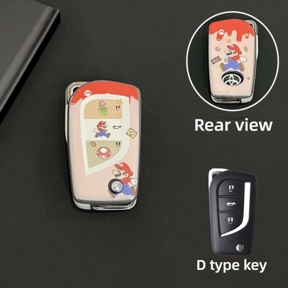 Toyota Key Cover - Durable & Stylish | Wholesale & Custom Logo - Type D [Mario - Double-sided] Single Shell