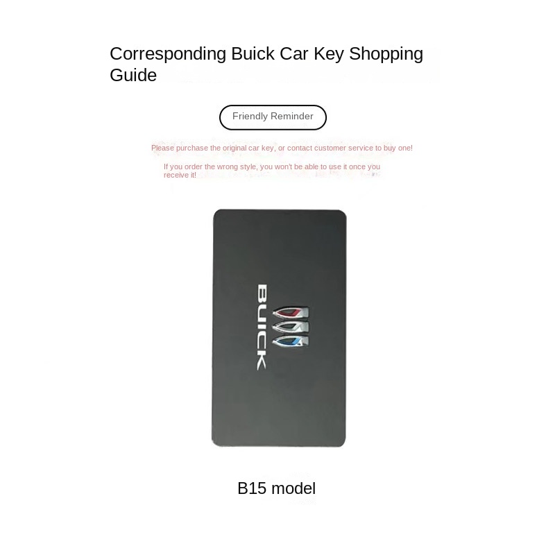 Buick b15 model car key cover featuring a sleek black design with the buick logo, serving as an nfc card protector shell for ...