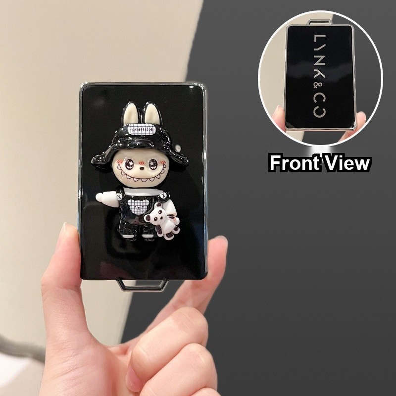 Lynk & Co 08 Card Key Cover - Durable & Stylish | Wholesale & Custom - Type D Card [Black Panda Fabric Sticker] Single Shell