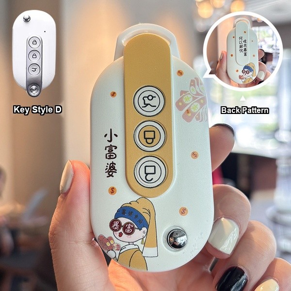 Wuling Hongguang MiniEV Key Cover - Adorable & Durable | Wholesale & Custom Logo - Wuling D-type Little Rich Woman Key Case [Single Case]