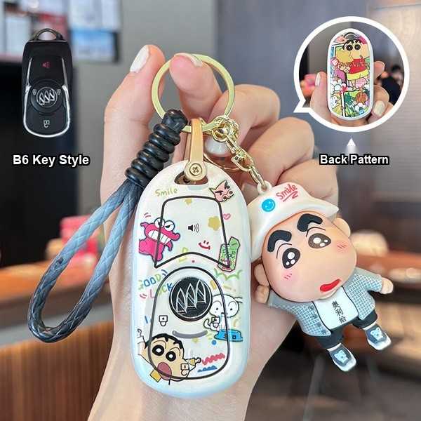 Buick Excelle Key Cover - Cartoon Design | Wholesale & Custom Logo - Buick B6 Crayon Shin-chan Key Case + Shin-chan Plush Toy
