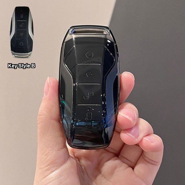 BYD Key Cover - Durable & Stylish | Wholesale & Custom Logo - BYD Model B Transparent Black [Single Shell]