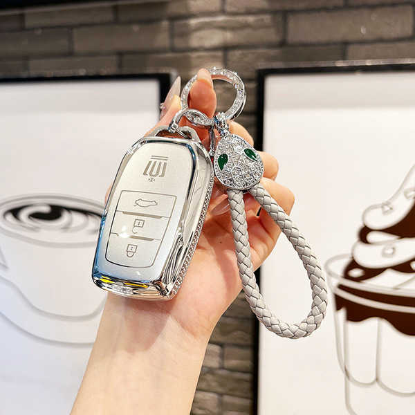 Toyota Crown Key Cover - Durable & Stylish | Wholesale & Custom Logo - Silver Sand + Lucky Snake with Braided Rope