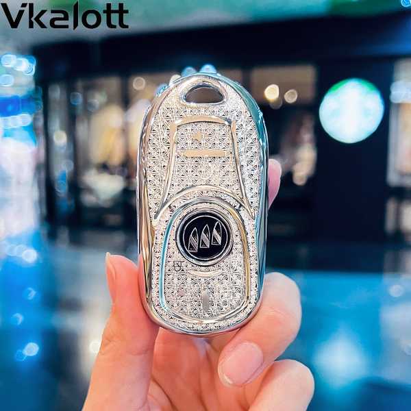 2024 Buick Regal Key Cover - Premium Leather | Wholesale & Custom - Color: Model D, five-button design, crystal white single-shell.