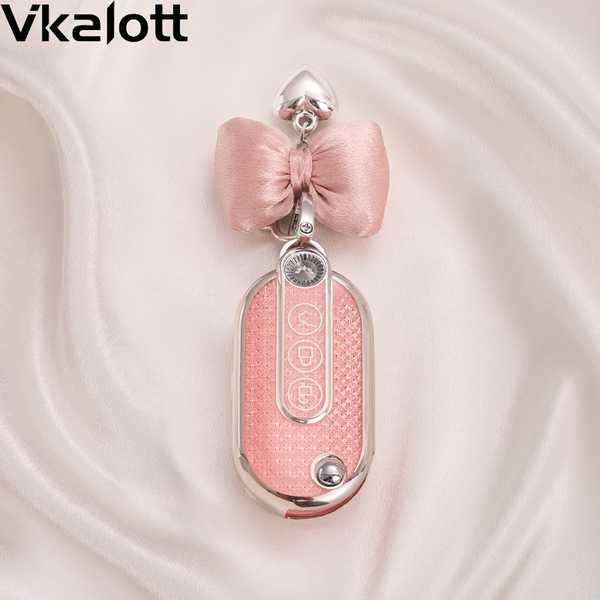 Wuling Mini Key Cover - Stylish & Durable | Wholesale & Custom Logo - Color: Style F [Crystal Pink] Pink Heart Bow