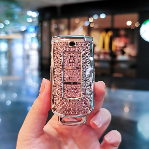 Mitsubishi Outlander Key Cover - Durable & Stylish | Wholesale & Custom - Pink Diamond Color Single Shell