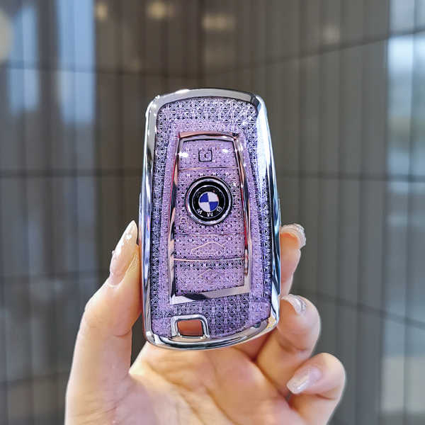 BMW Key Cover - 5 Series & 3 Series | Wholesale & Custom Logo - 【Style B】Purple Diamond Color Single Set