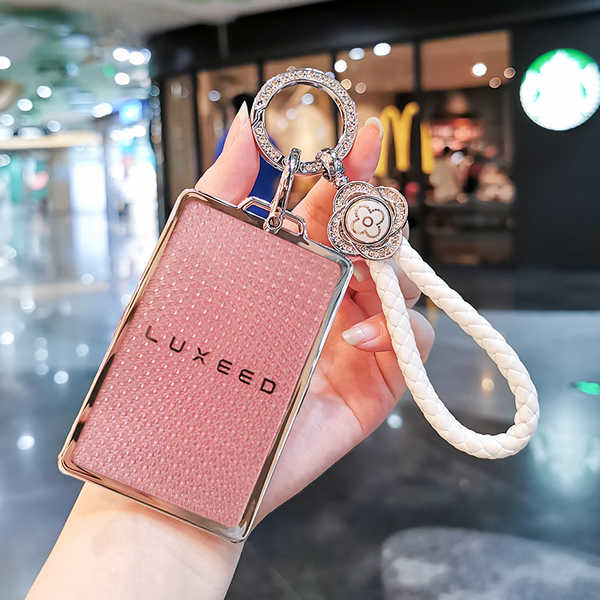 Huawei S7 NFC Card Holder - Durable & Stylish | Wholesale & Custom - [Card] Cherry blossom pink + silver-white lucky braided rope