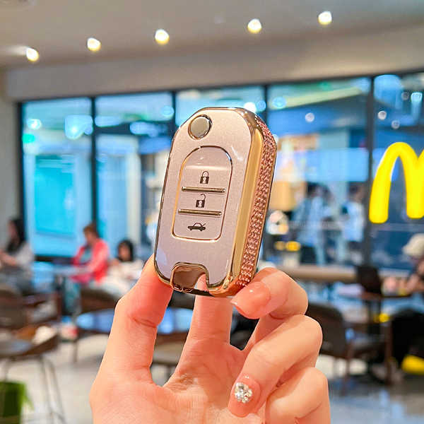 Honda CRV Key Cover - Durable & Stylish | Wholesale & Custom Logo - 【H Style】Single Shell in Liquid Sand Pink