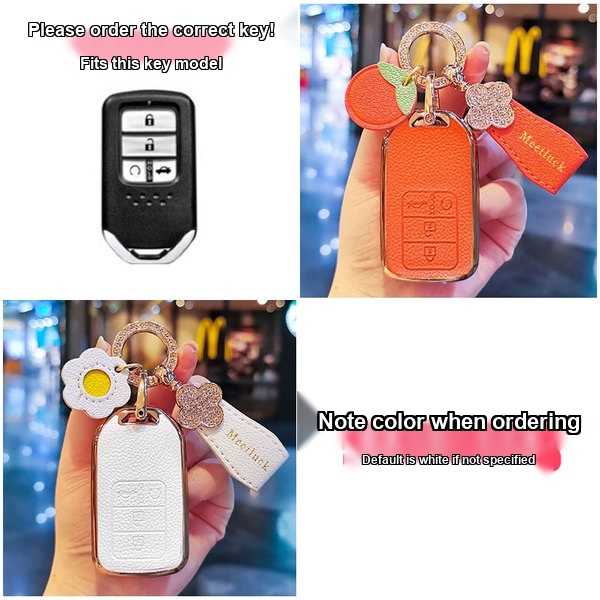 Honda Key Cover - Durable & Stylish | Wholesale & Custom Logo - Model E Mini Case with Strap (Please specify color when ordering; white is the default).