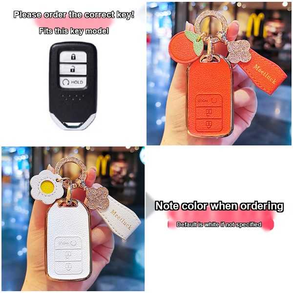 Honda Key Cover - Durable & Stylish | Wholesale & Custom Logo - Mini C-style case with strap (please specify color when ordering; white is the default).
