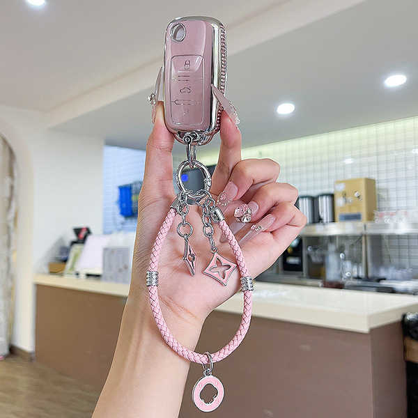 Volkswagen Key Cover - Stylish & Durable | Wholesale & Custom Logo - Color Classification: Style A - Half-enclosed pink diamond + star bracelet
