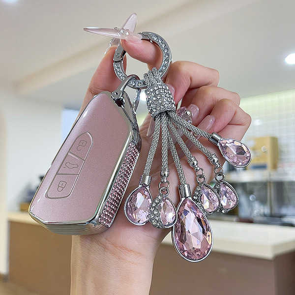 Jetta VS5 Key Cover - Durable & Stylish | Wholesale & Custom Logo - Color Classification: K Style Pink Diamond + Crystal