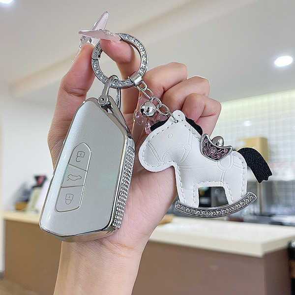 Jetta VS5 Key Cover - Durable & Stylish | Wholesale & Custom Logo - Color Classification: K Style White Diamond + Horse