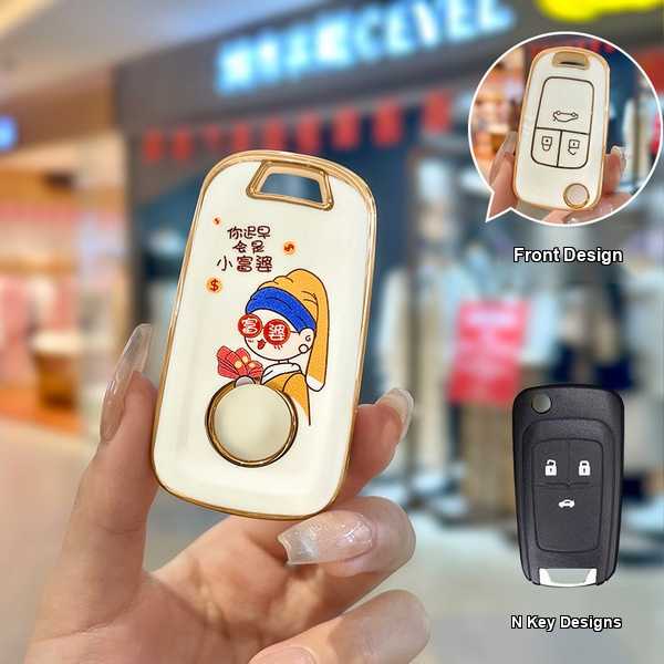 Chevrolet Key Cover - Durable & Stylish | Wholesale & Custom Logo - N styles of gold-rimmed