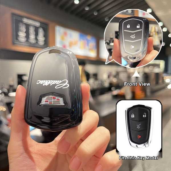 Cadillac Key Cover - Durable & Stylish | Wholesale & Custom Logo - Cadillac Model A Smart 4-Button: Gradient Black (Single Set)