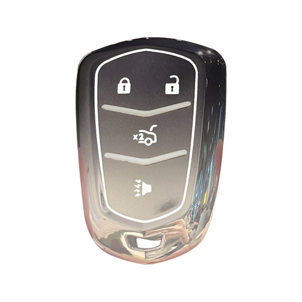 Protect your cadillac key fob with a sleek, reflective cover designed for models like xt5, xt4, xts, and more.