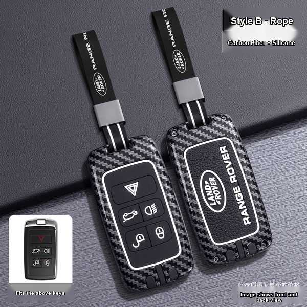 Land Rover Key Cover - Durable & Stylish | Wholesale & Custom Logo - Land Rover B-type intelligent 5-button set [carbon fiber black] single set + space black wrist strap buckle