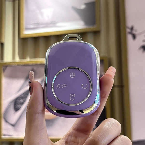Chery T9 Key Cover - Full Protection & Stylish | Wholesale & Custom - Chery K-series smart 4-button set: Taro Purple (single set)