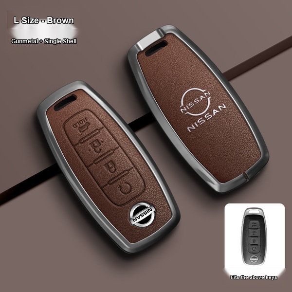 Nissan Teana Key Cover - Ultra Comfort | Wholesale & Custom Logo - Nissan L-type Smart 4-Button Tail Box (Mocha Brown Single Set)
