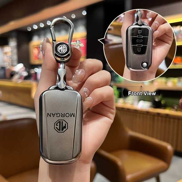 MG5 Key Cover - Durable & Protective | Wholesale & Custom Logo - MG A-style folding 3-button design (single set + gunmetal buckle)