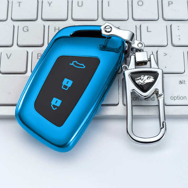 New Baojun Key Cover - Premium & Durable | Wholesale & Custom Logo - Baojun D model: Sapphire Blue (single set + upgraded anti-loss metal buckle)