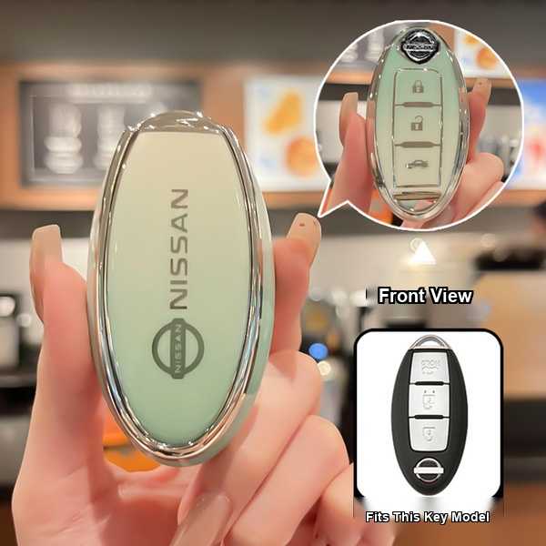 Nissan Key Cover - Durable & Stylish | Wholesale & Custom Logo - Nissan C-type Smart 3-Button Tail Box: Gradient Green (Single Set)