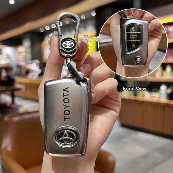 Toyota Key Cover - Durable & Stylish | Wholesale & Custom Logo - Toyota B-type folding 3-button set (single set + gunmetal buckle)