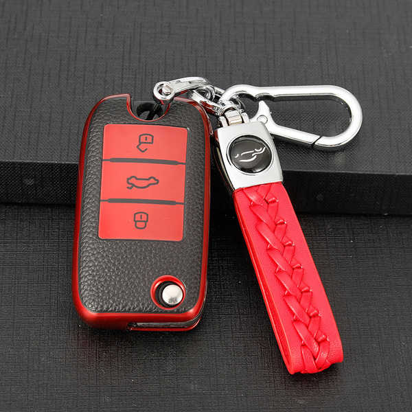 Roewe Car Key Cover - Durable & Stylish | Wholesale & Custom Logo - Roewe B-type folding watch: Vibrant Red (single shell + lambskin lanyard)
