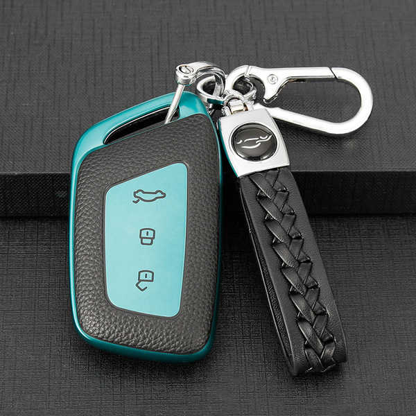 New Baojun RS3 Key Cover - Stylish & Durable | Wholesale & Custom Logo - Baojun D model: Emerald Green (single set + lambskin lanyard)