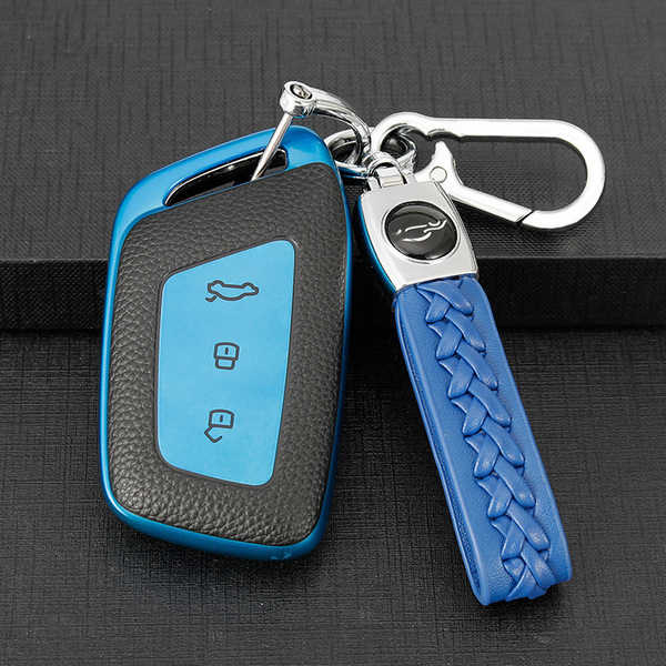 New Baojun RS3 Key Cover - Stylish & Durable | Wholesale & Custom Logo - Baojun D model: Sapphire Blue (single set + lambskin lanyard)