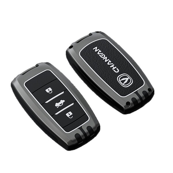 Changan cs75 key cover for cs55, cs35, yida, and ruicheng cc, featuring a sleek black design with lock, unlock, and trunk ico...