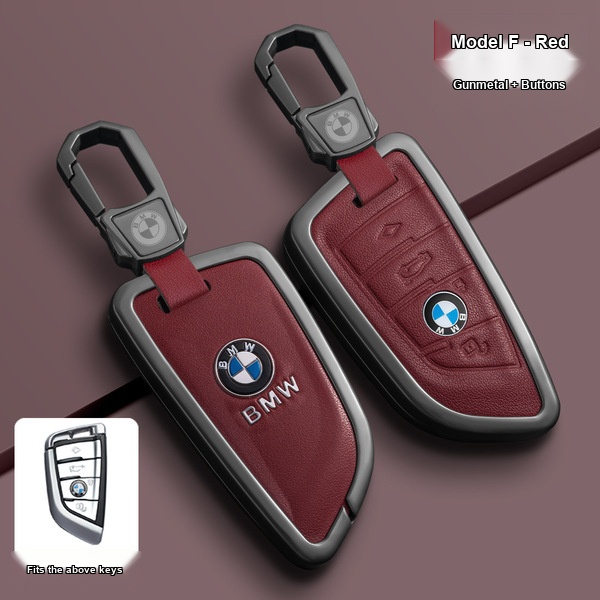 BMW 530Li Key Cover - Durable & Stylish | Wholesale & Custom Logo - BMW B style (burgundy single set + buttons)