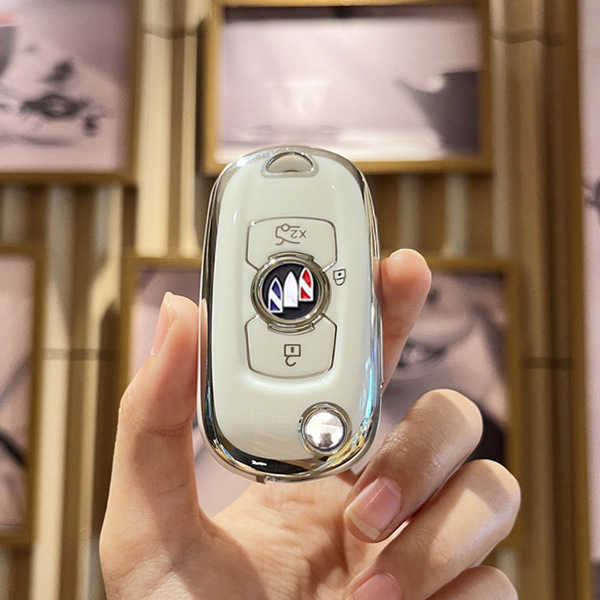 Vinfast Key Cover - Durable & Stylish | Wholesale & Custom Logo - VINFAST Vietnam - Folding 3-Button - Model D: Milk White (Single Set)