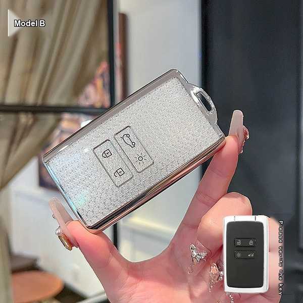 Renault Koleos 2022 Key Cover - High-End Protection | Wholesale & Custom - Renault Model B Smart 4-Key (White Single Set)