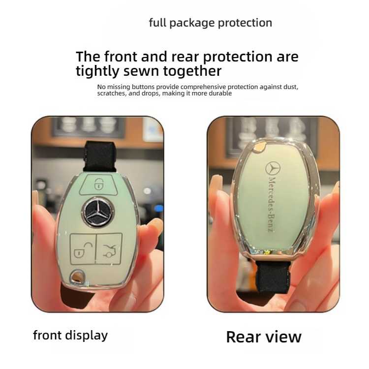 Protect your mercedes-benz e300 key with a durable, fully-sewn cover offering front and rear protection against dust, scratch...