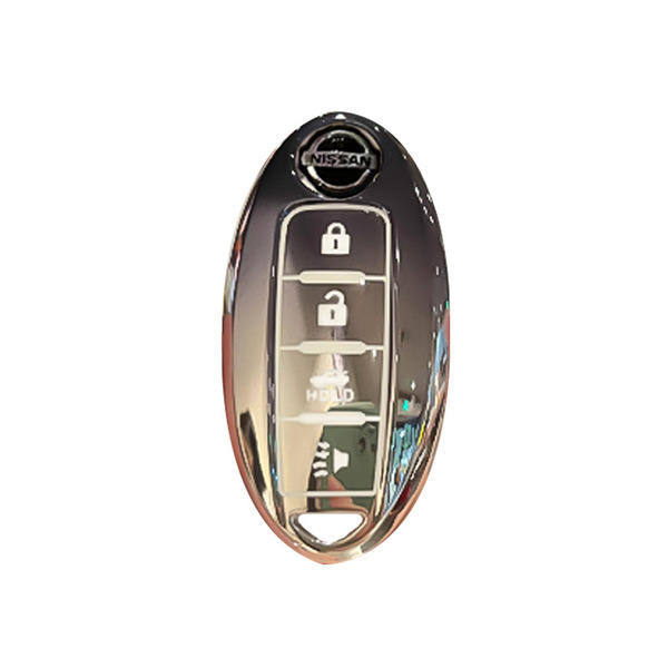 Premium leather nissan sylphy 2021 key cover with sleek design and functional buttons for secure vehicle access.
