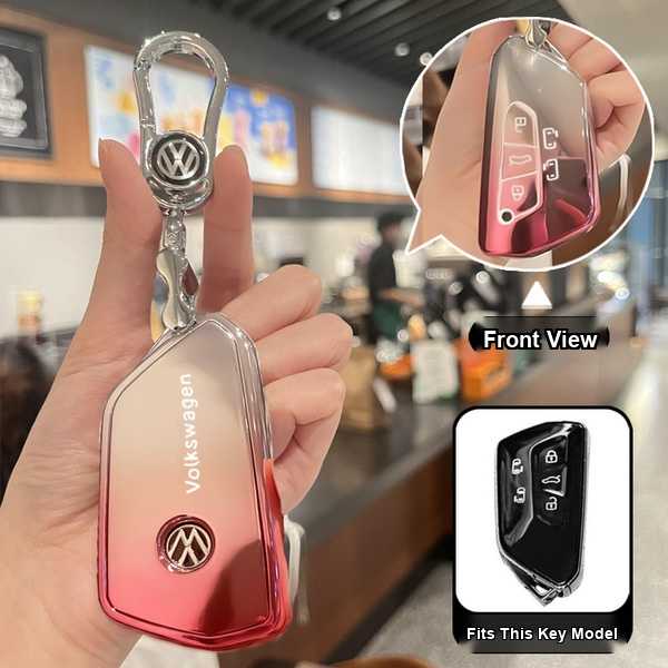Volkswagen Passat Key Cover - Premium Fit & Protection | Wholesale & Custom - Volkswagen J-style Smart 5-button: Gradient Pink (Single Set + Metal Buckle)