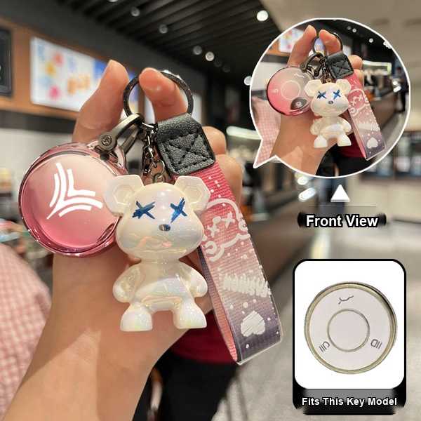 Nezha V & UPro Key Cover - Soft Gel Protection | Wholesale & Custom - Nezha C Smart 3-Button Set: Gradient Pink (Single Set + Gradient Violent Bear)