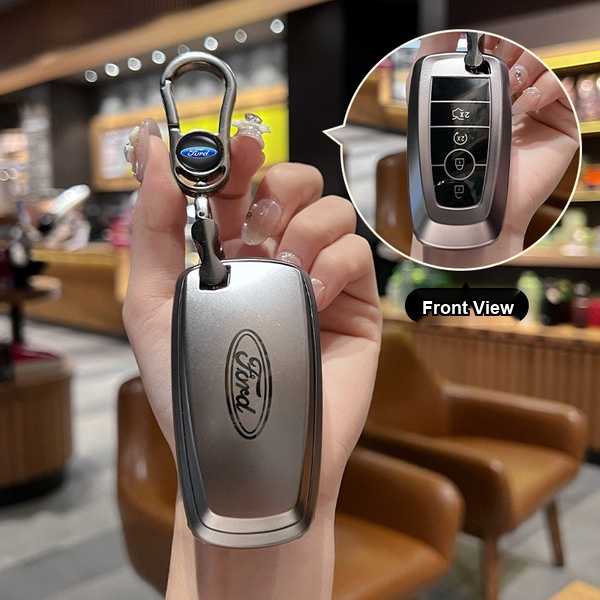 Ford Key Cover - Durable & Stylish | Wholesale & Custom Logo - Ford H-style smart 4-button set (single set + gunmetal buckle)