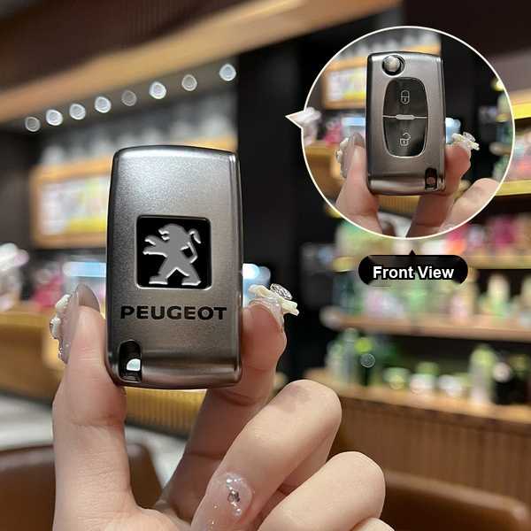 Peugeot 308/307/408 Key Cover - Universal Fit | Wholesale & Custom - Peugeot D-type folding 2-button (gunmetal single set)