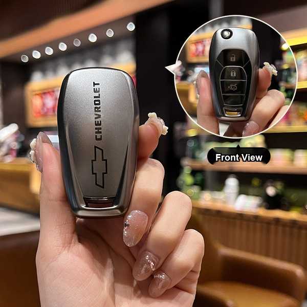 Chevrolet Car Key Cover - Stylish & Durable | Wholesale & Custom Logo - Chevrolet D-type folding 3-button (gunmetal single set)