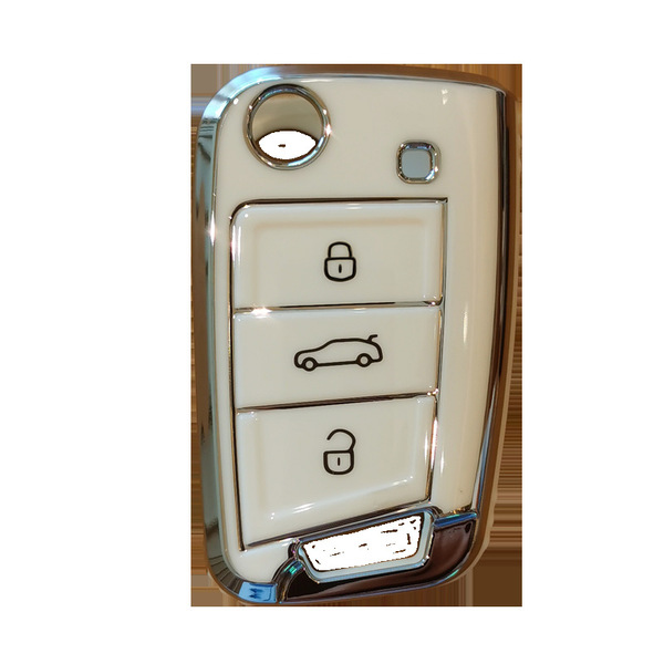 Premium leather skoda key cover for octavia, superb, and yeti, featuring a sleek design with lock, unlock, and trunk release ...