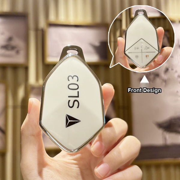 Changan Shinelon SL03 Key Cover - Durable & Stylish | Wholesale & Custom - Changan K-model smart 4-button: Milk White (single set)